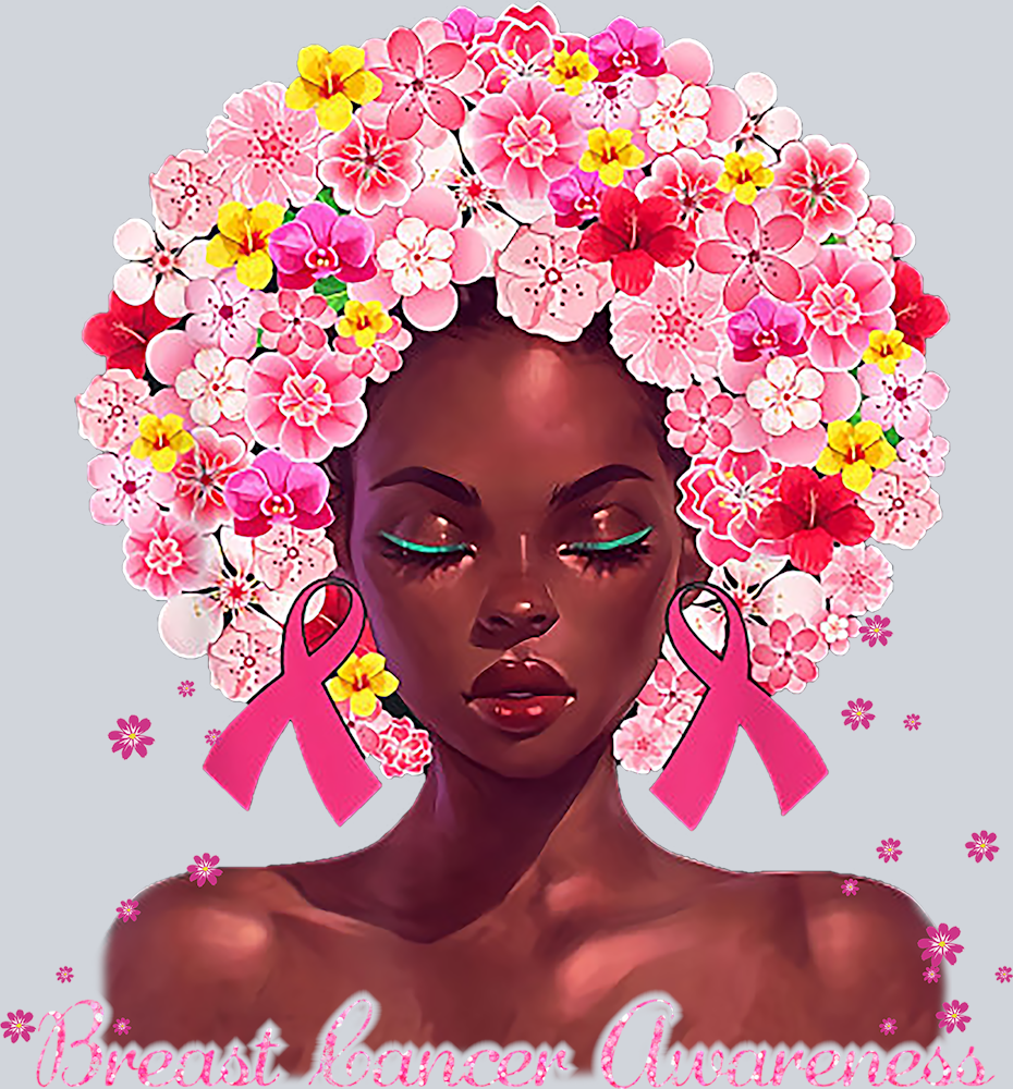 Breast Cancer Awareness Flower Afro 3 - STK01134 (DTF Transfers)