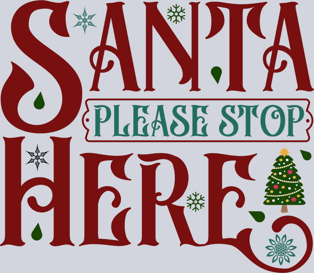 Vintage Santa Please Stop Here 1 - STK06333 (DTF Transfers)