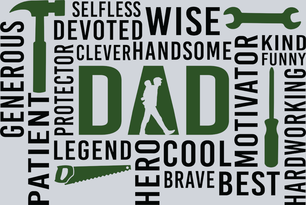 Dad Tools Word Cloud - STK01585 (DTF Transfers)