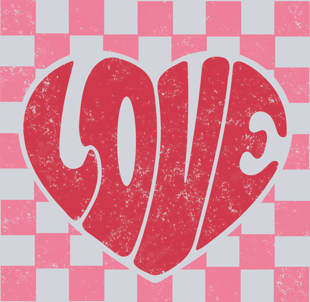 Retro Checkered Love - STK05190 (DTF Transfers)