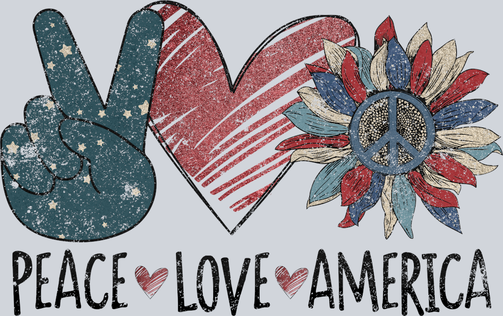 Peace Love America 1 - STK04713 (DTF Transfers)