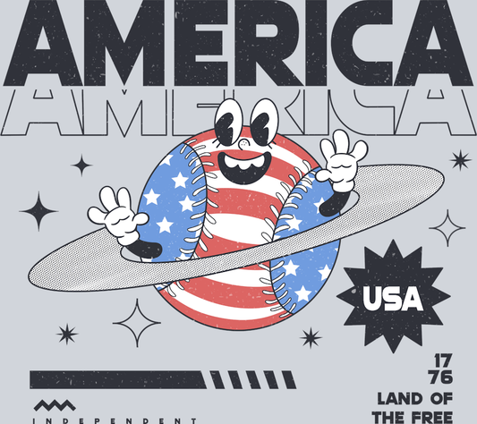 America Baseball 1777 Land Of The Free - STK00139 (DTF Transfers)