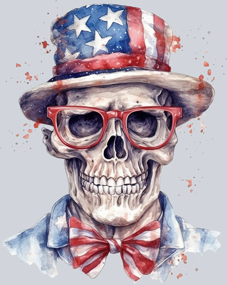 Skull Patriotic 7 - STK05546 (DTF Transfers)