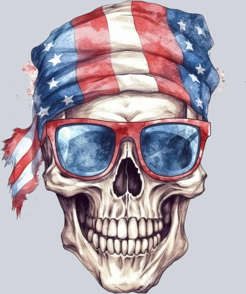 Skull Patriotic 5 - STK05544 (DTF Transfers)