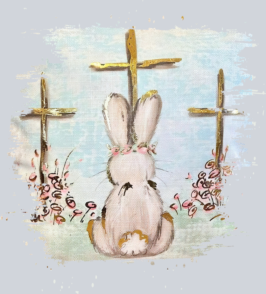 Easter Bunny With Crosses - STK01759 (DTF Transfers)