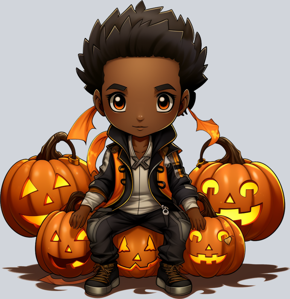 Halloween Pumpkins Black Boy - STK02502 (DTF Transfers)