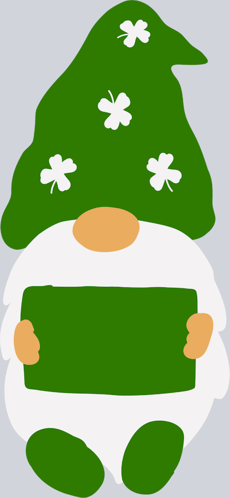 Gnome White Clovers - STK02339 (DTF Transfers)