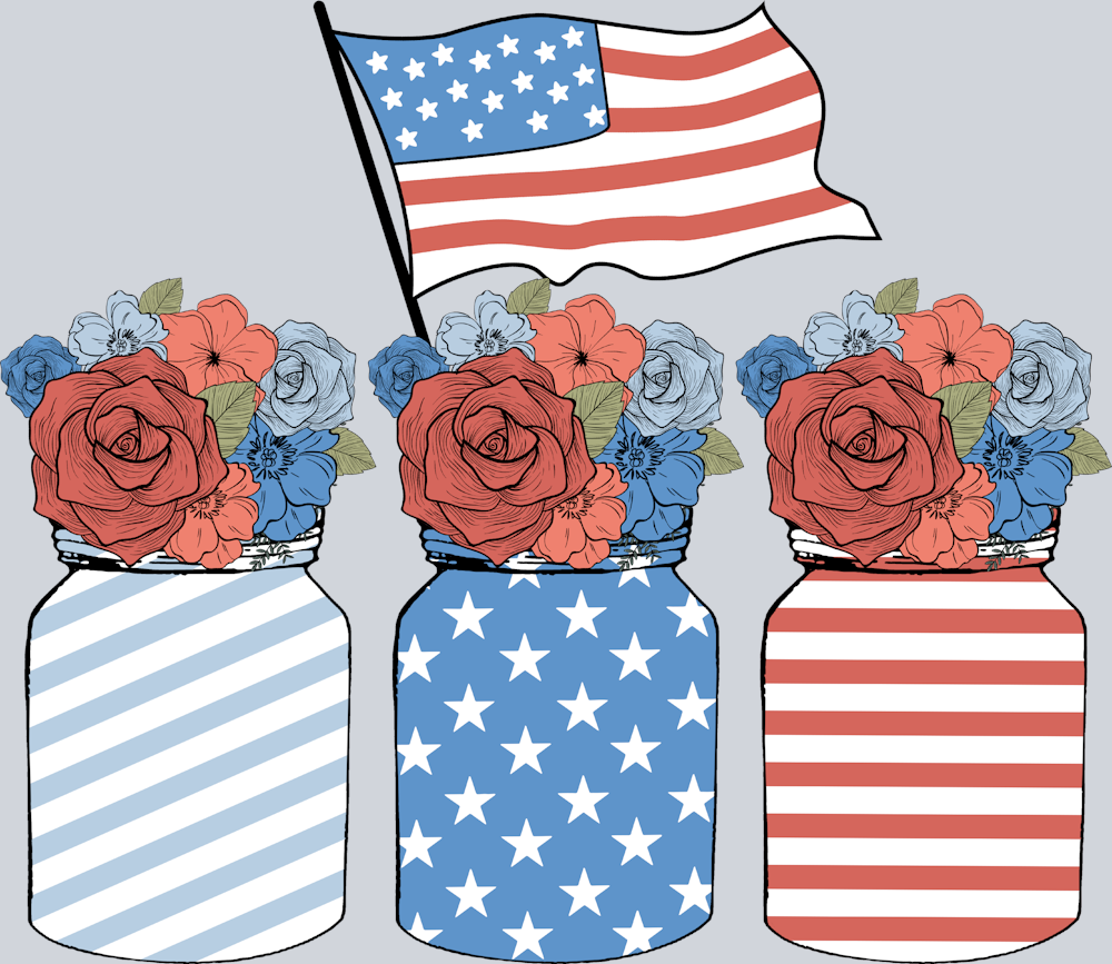 USA Mason Jars - STK06257 (DTF Transfers)