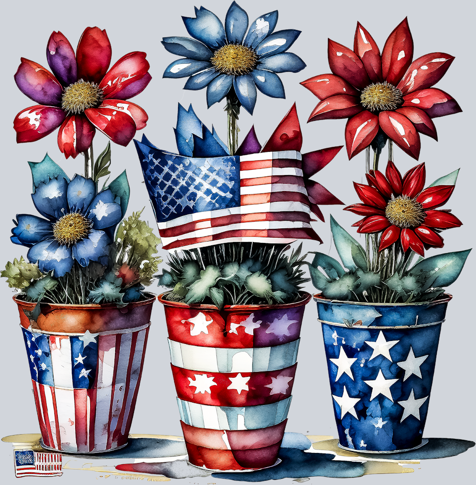 Patriotic Flowers 2 - STK04697 (DTF Transfers)