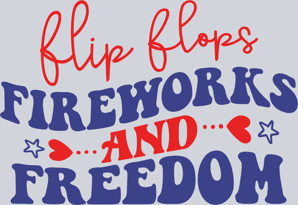 Flip Flops Fireworks And Freedom - STK02040 (DTF Transfers)
