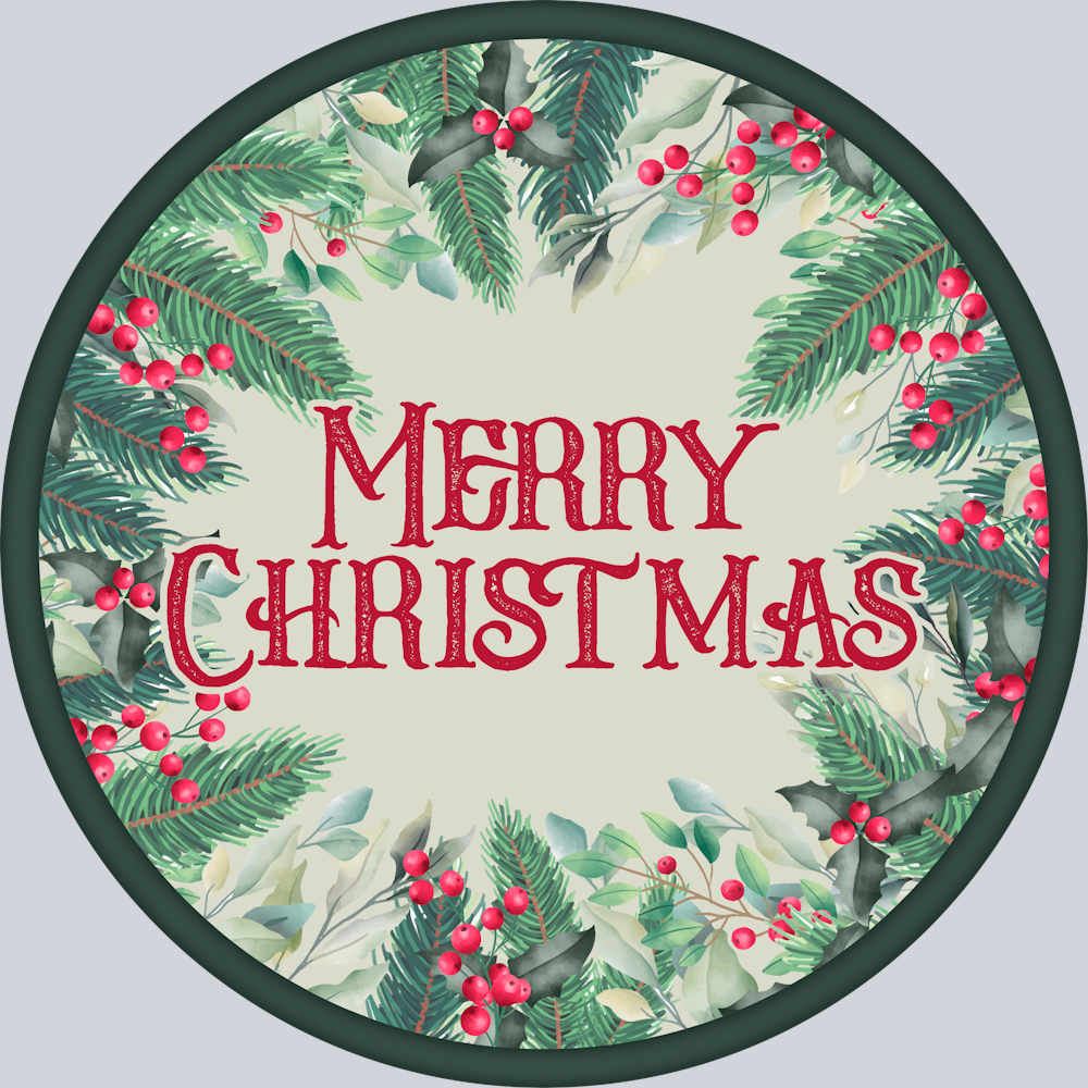 Wreath Merry Christmas - STK06532 (DTF Transfers)