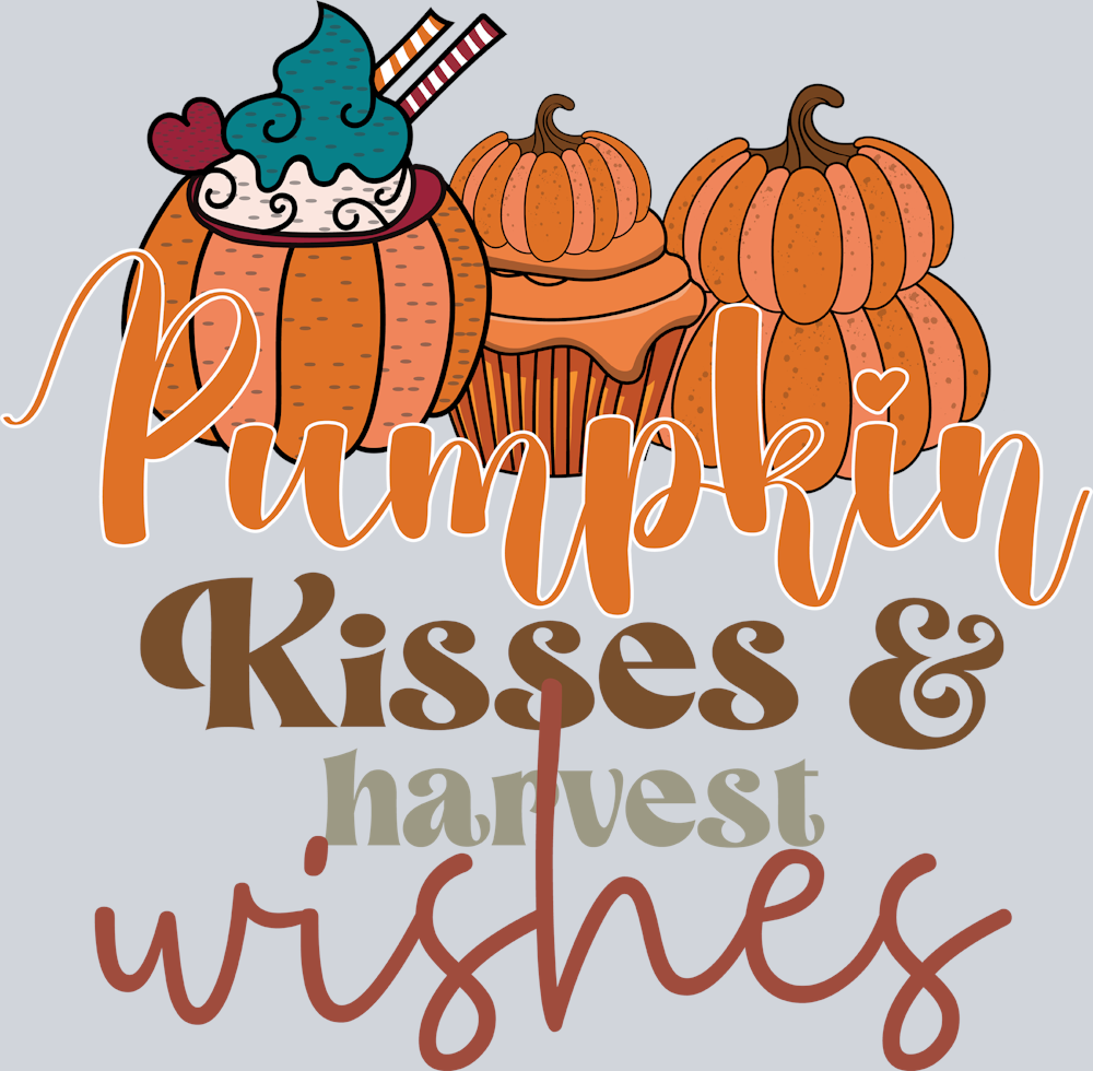 Pumpkin Kisses and Harvest Wishes 1 - STK07236 (DTF Transfers)