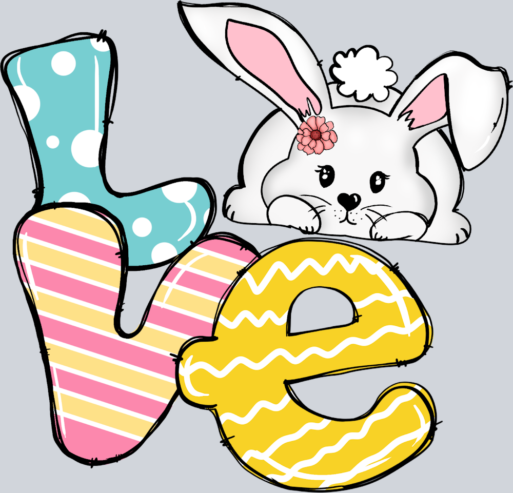 LOVE Easter Bunny 2 - STK07013 (DTF Transfers)