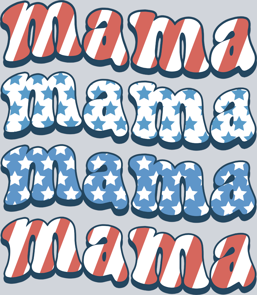 Mama USA Stacked - STK03987 (DTF Transfers)
