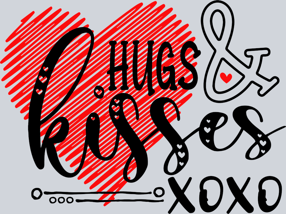 Hugs And Kisses Xoxo - STK02826 (DTF Transfers)