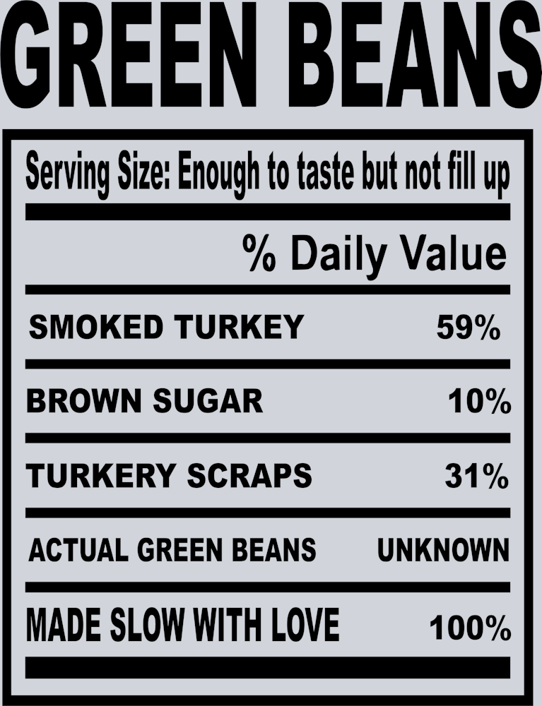 Soul Food - Green Beans 2 - STK05639 (DTF Transfers)