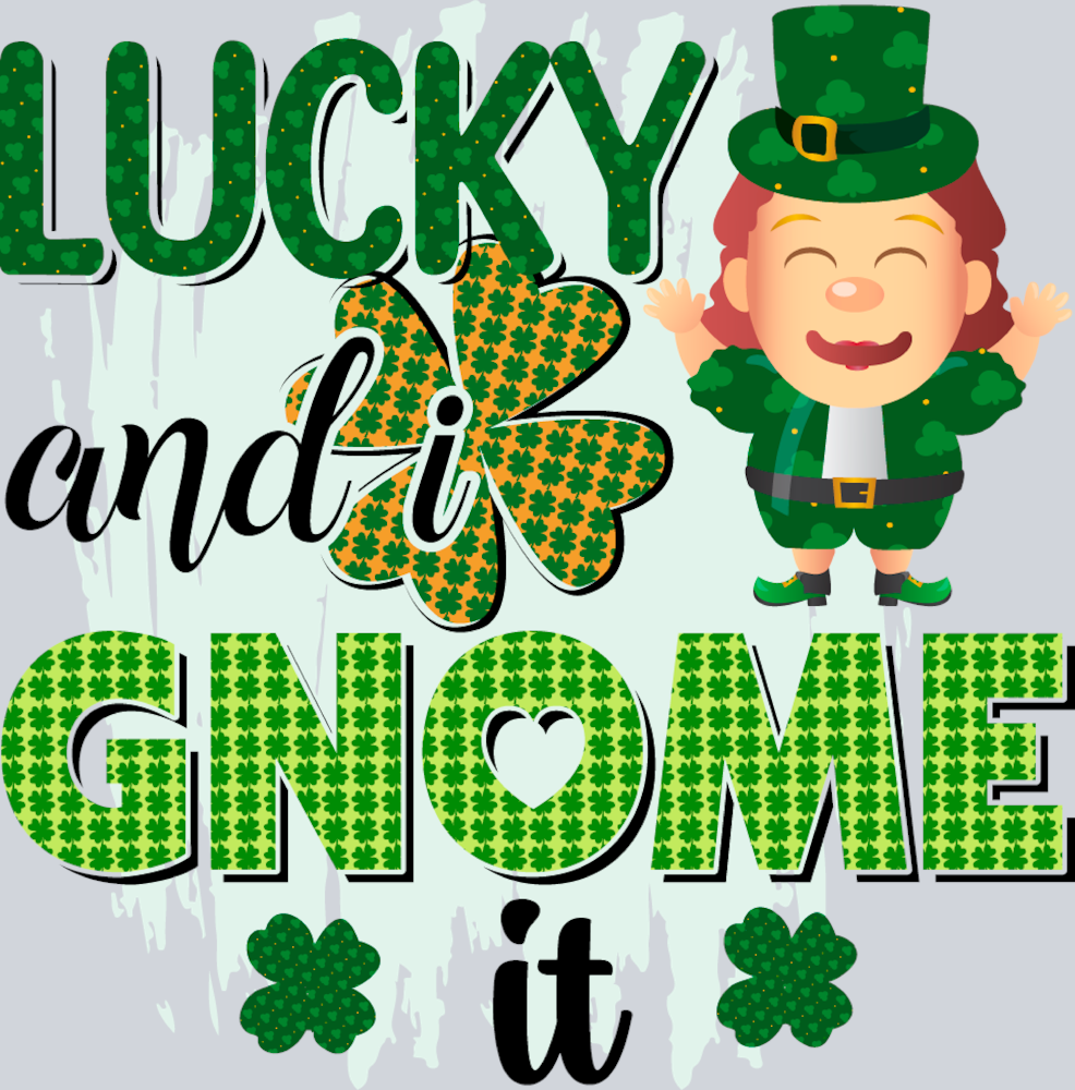 Gnome Lucky I Gnome It Pattern - STK02313 (DTF Transfers)