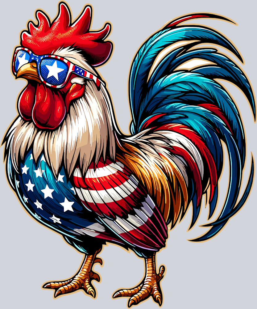 Chicken American Flag 4th Of July 2 01 - STK01256 (DTF Transfers)