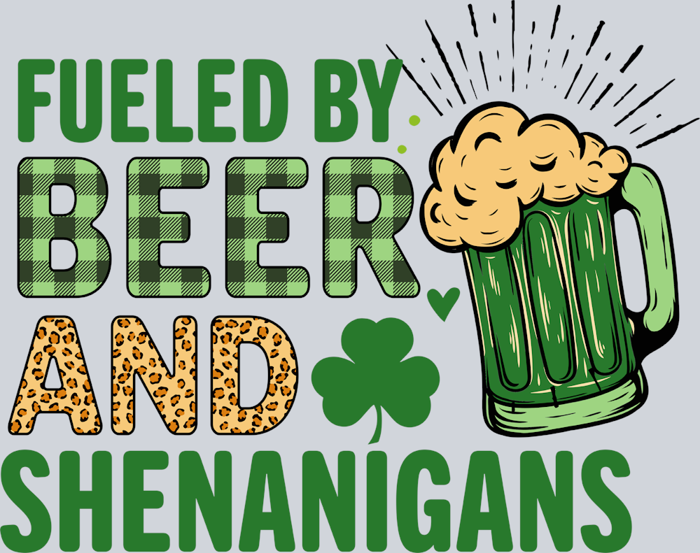 Lucky Fueled By Beer Plaid - STK03840 (DTF Transfers)