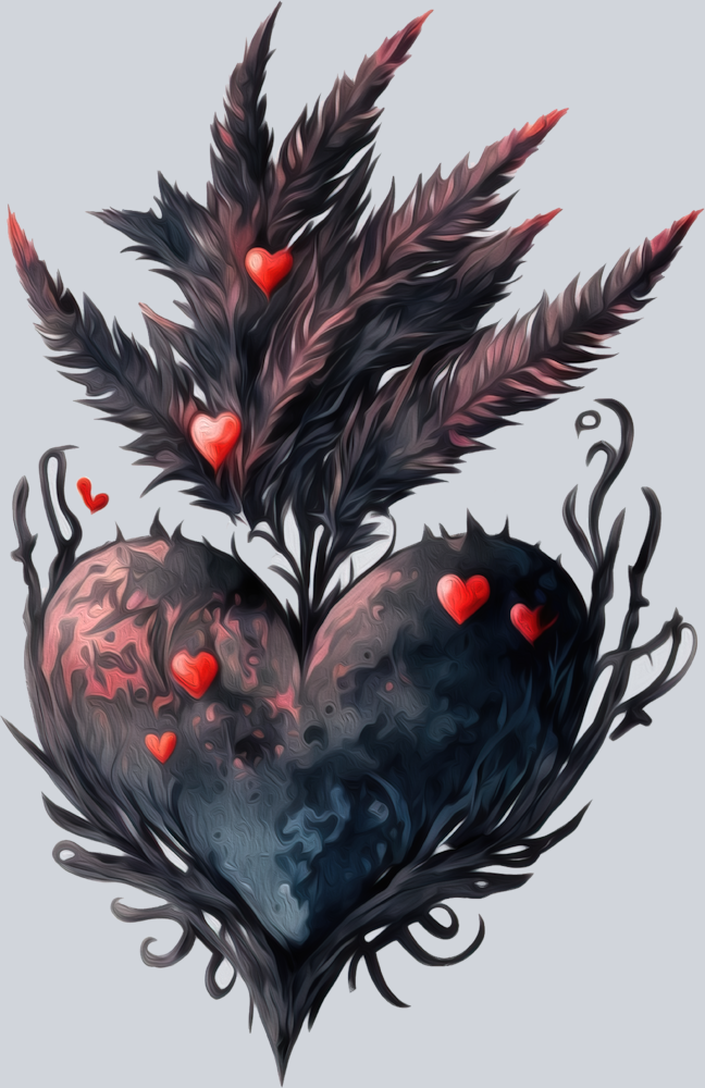 Goth Heart 1 - STK02396 (DTF Transfers)