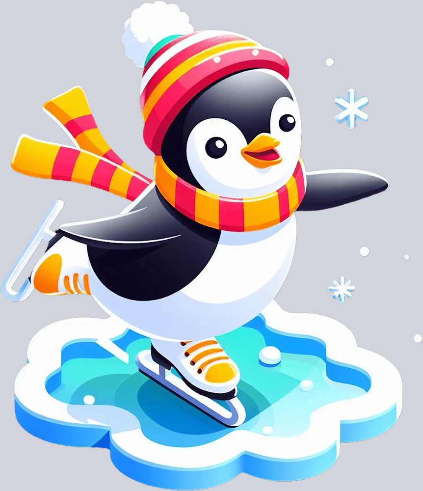Skating Penguin 2 - STK05485 (DTF Transfers)