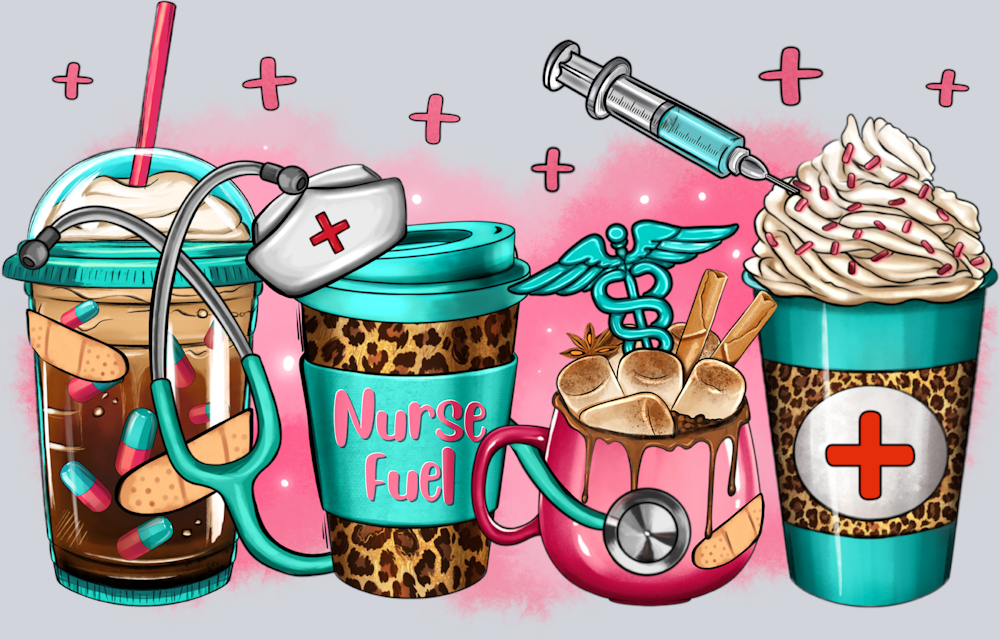 Nurse Fuel Coffee Cups - STK04552 (DTF Transfers)