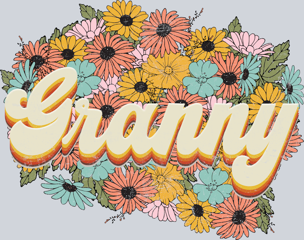 Florals Retro Granny - STK02044 (DTF Transfers)
