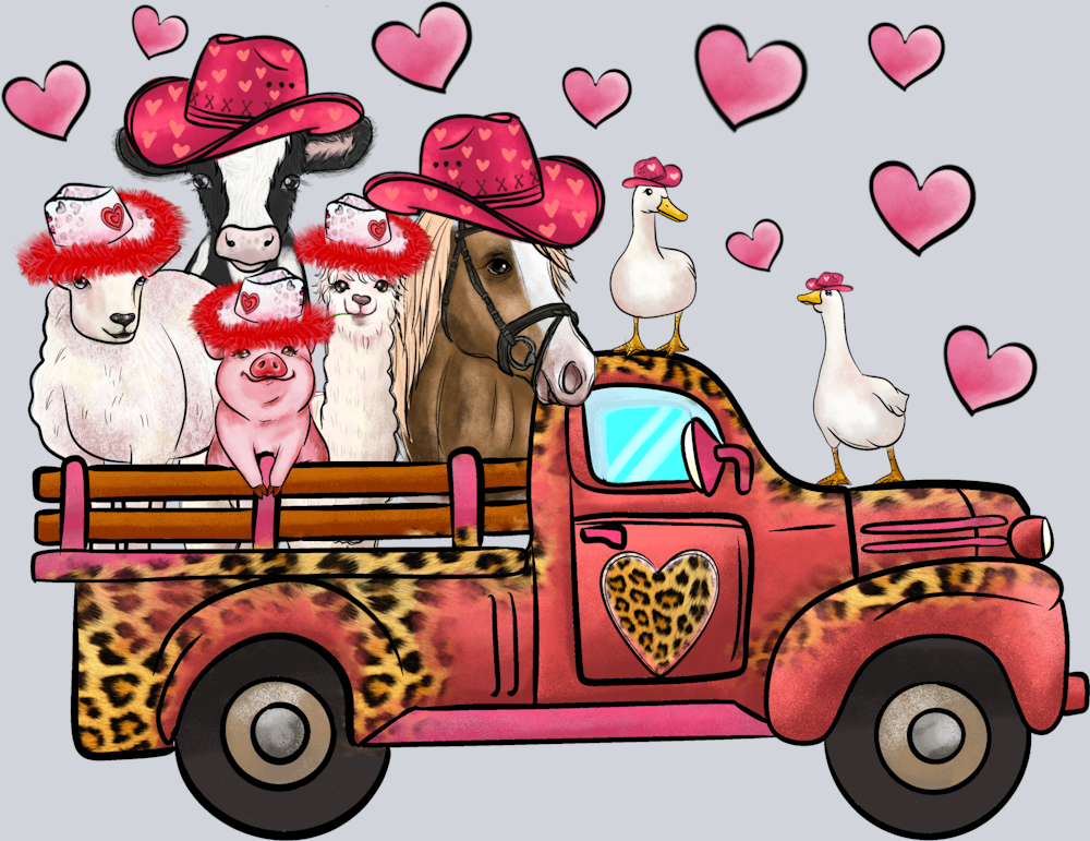 Farm Truck Love - STK01946 (DTF Transfers)