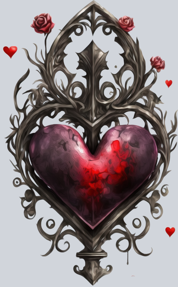 Goth Heart 3 - STK02398 (DTF Transfers)