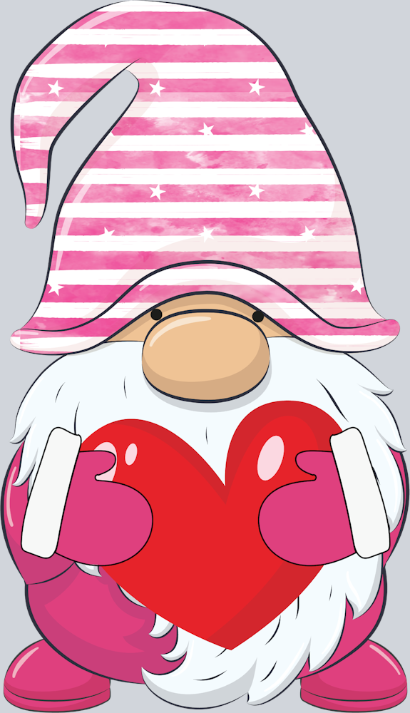 Gnome Pink Stripes - STK02325 (DTF Transfers)