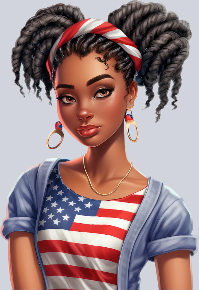 Black Woman American Pride 5 - STK00964 (DTF Transfers)