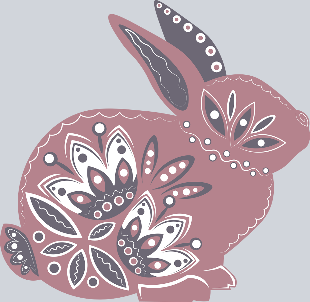 Easter Bunny Folk Art - STK01756 (DTF Transfers)