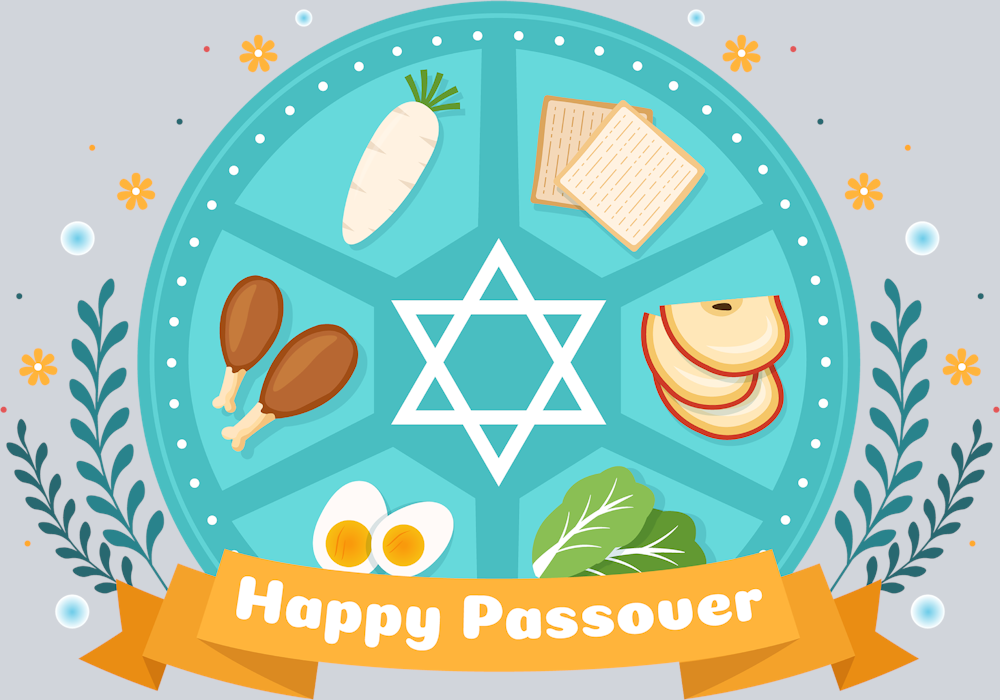 Happy Passover Seder Plate - STK02599 (DTF Transfers)