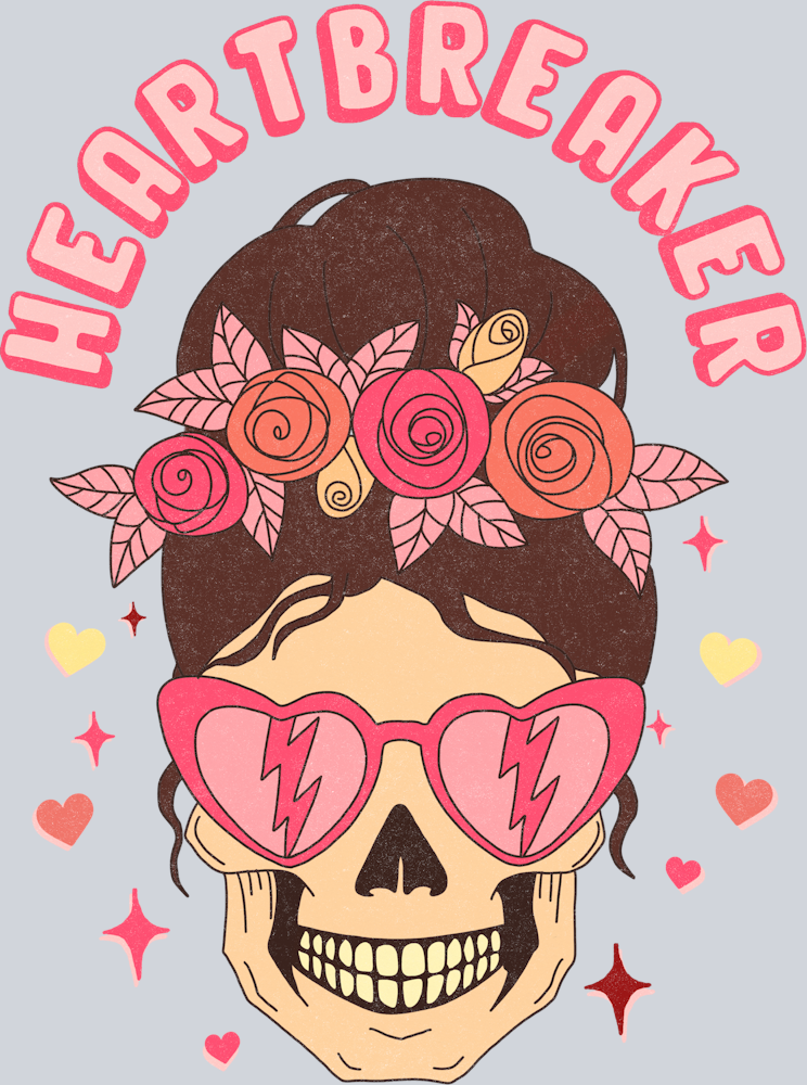 Heartbreaker Skull - STK02661 (DTF Transfers)