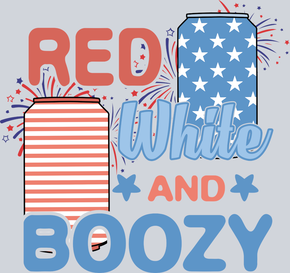 Red White And Boozy 2 - STK05156 (DTF Transfers)