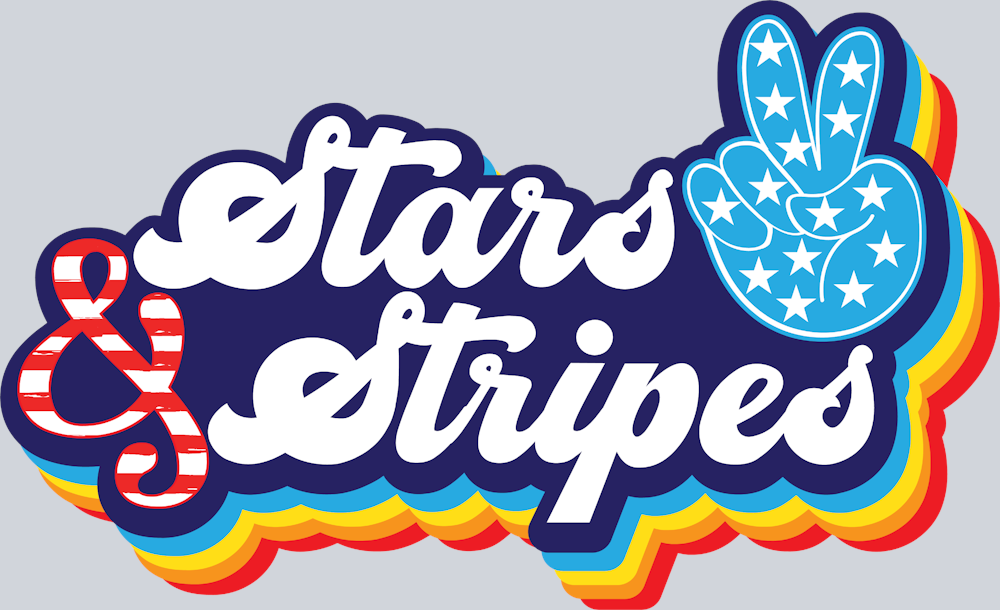 Retro Stars And Stripes - STK05230 (DTF Transfers) (DTF Transfers)