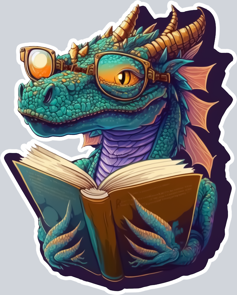 Dragon Reading 2 - STK01716 (DTF Transfers)