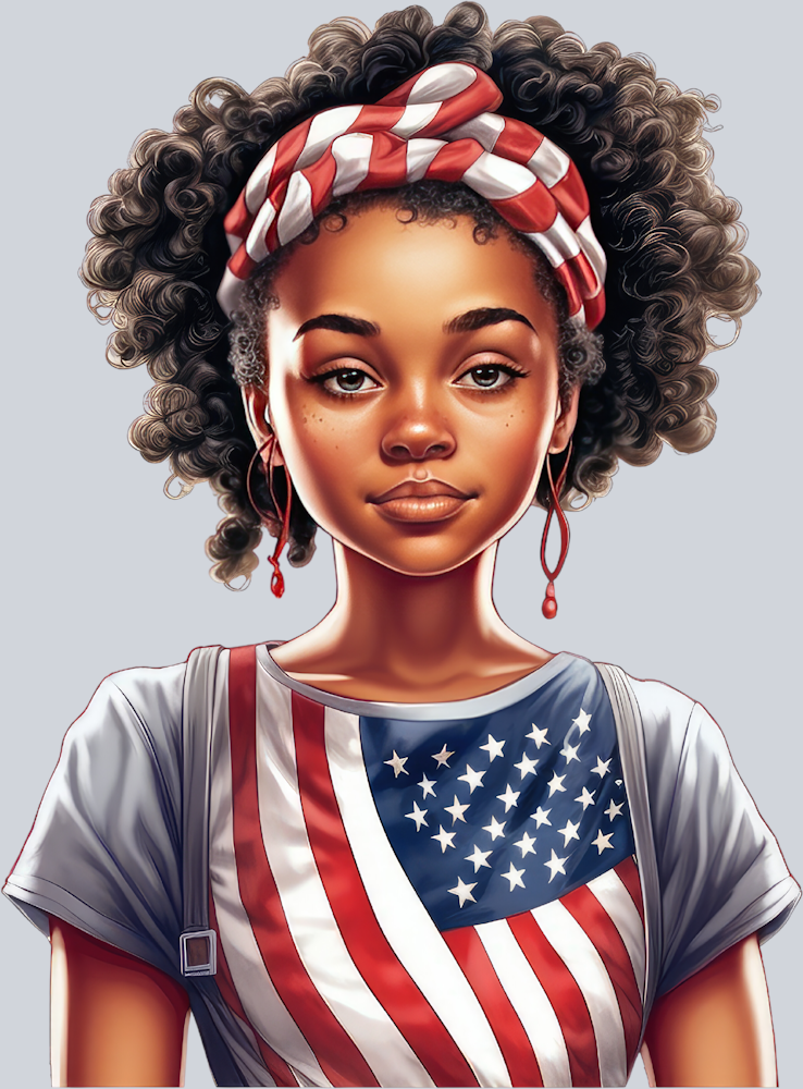 Black Woman American Pride 7 - STK00966 (DTF Transfers)