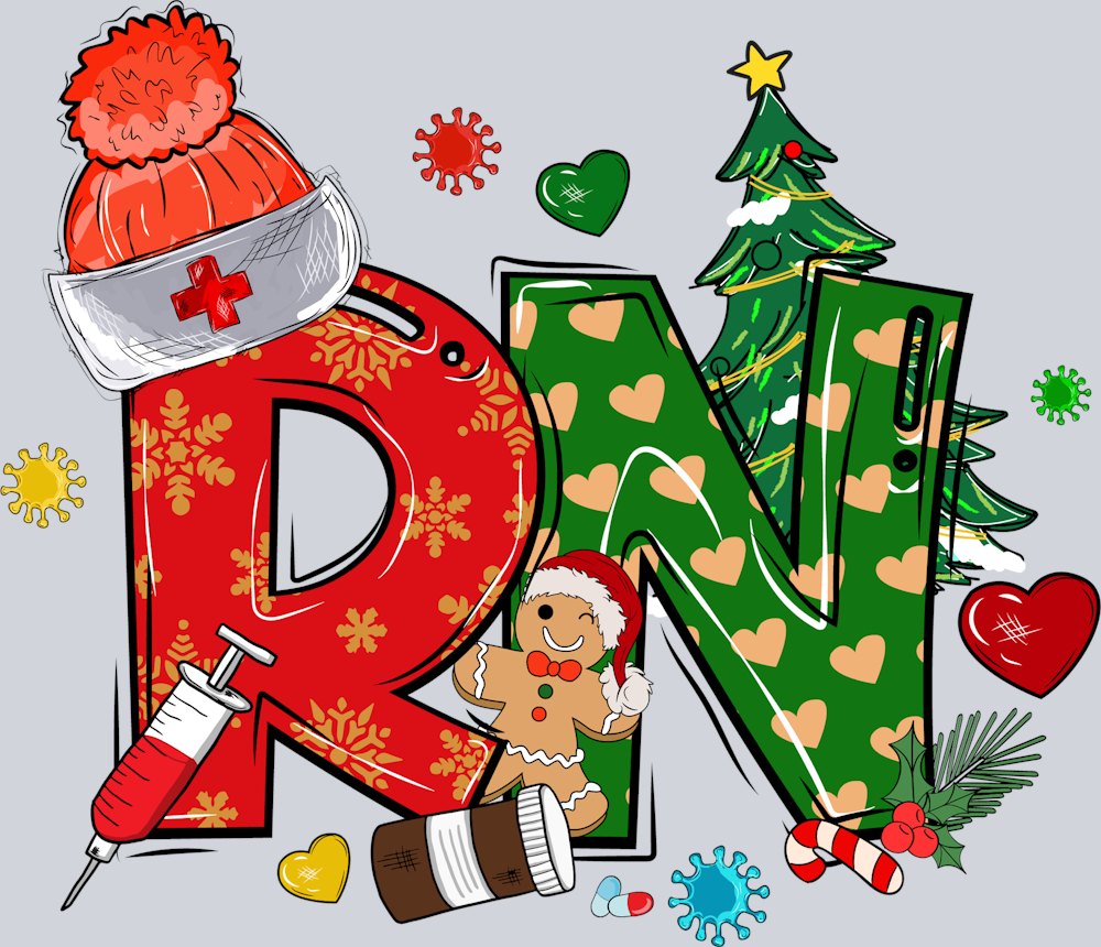 Rn Christmas Nurse Merry Christmas - STK05251 (DTF Transfers)