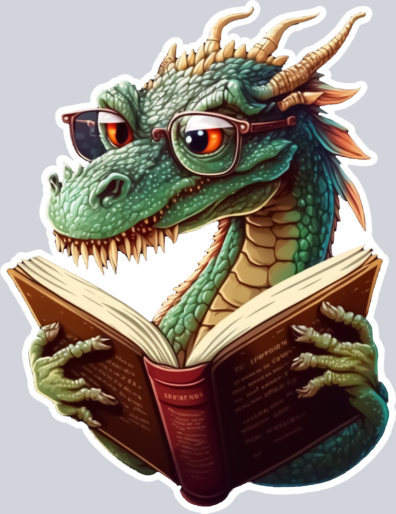 Dragon Reading 4 - STK01718 (DTF Transfers)