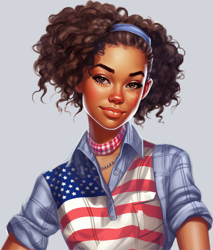 Black Woman American Pride 1 - STK00960 (DTF Transfers)