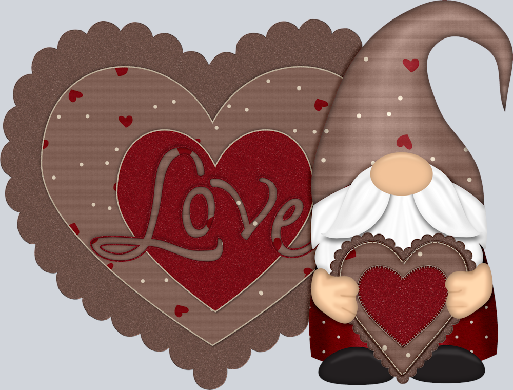 Gnome Love Scallop Heart - STK02306 (DTF Transfers)