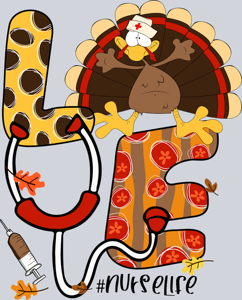 Love Nurse Thanksgiving - STK03777 (DTF Transfers)