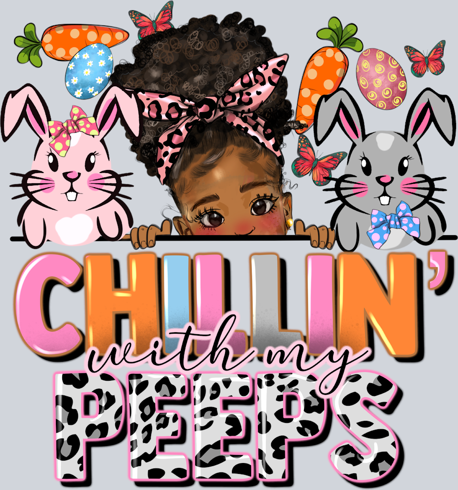Chillin With My Peeps Peek A Boo Girl - STK01264 (DTF Transfers)