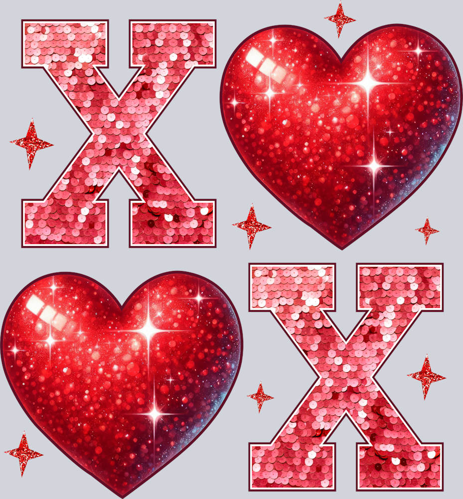 Xoxo Vday Sequin - STK06554 (DTF Transfers)