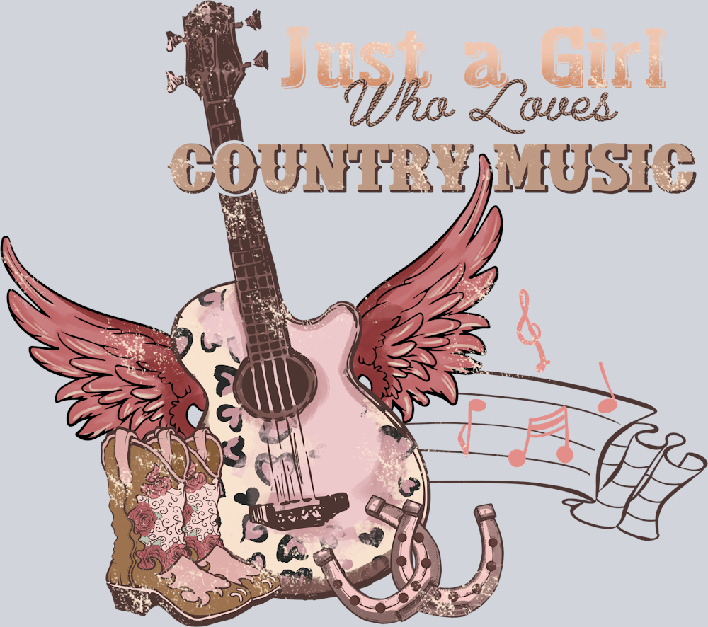 Just A Girl Who Loves Country Music - STK03443 (DTF Transfers)
