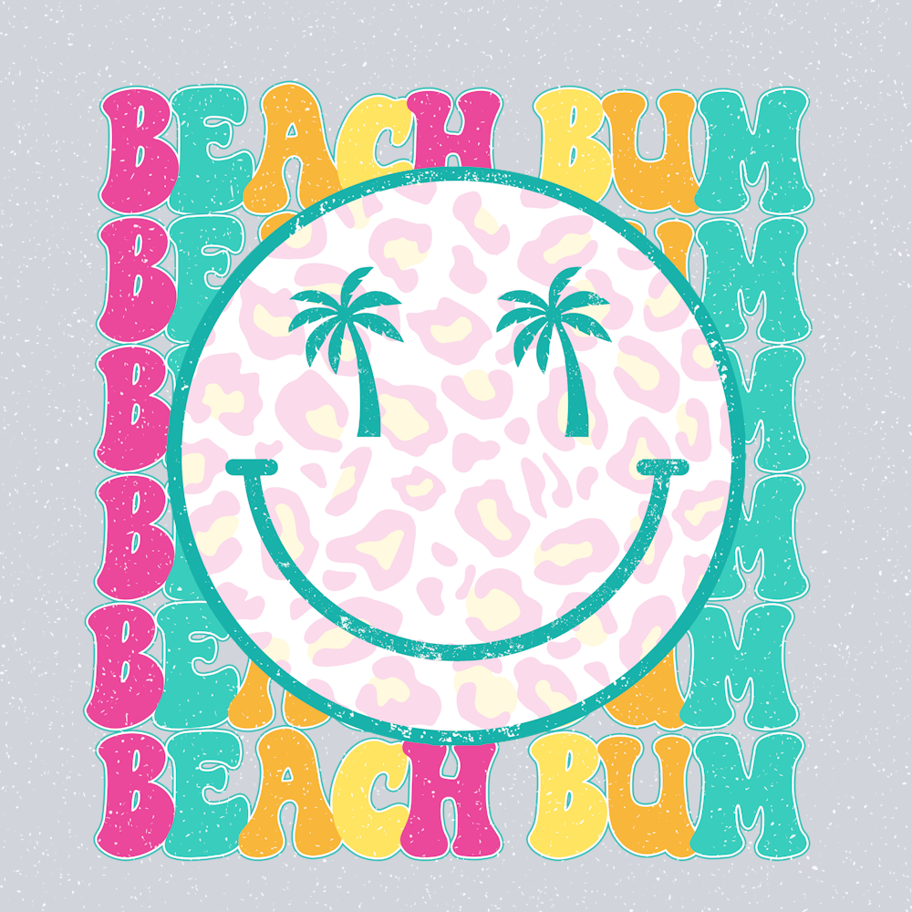 Beach Bum Smiley Face - STK00512 (DTF Transfers)