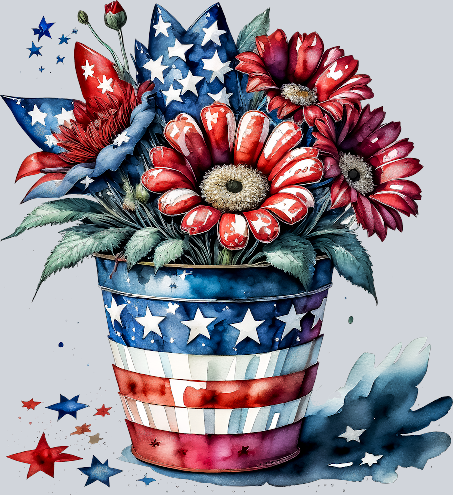 Patriotic Flowers 1 - STK04696 (DTF Transfers)