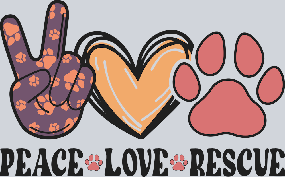 Peace Love Rescue - STK04791 (DTF Transfers)