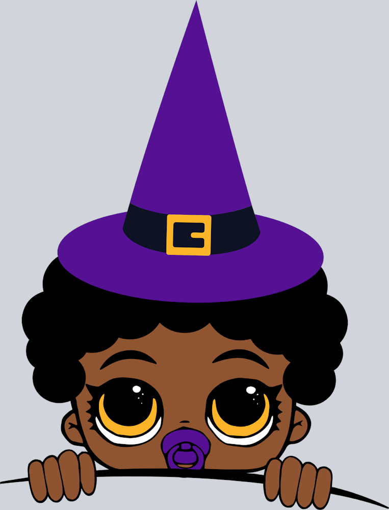 Halloween Afro Baby Boy Peeking - STK02449 (DTF Transfers)